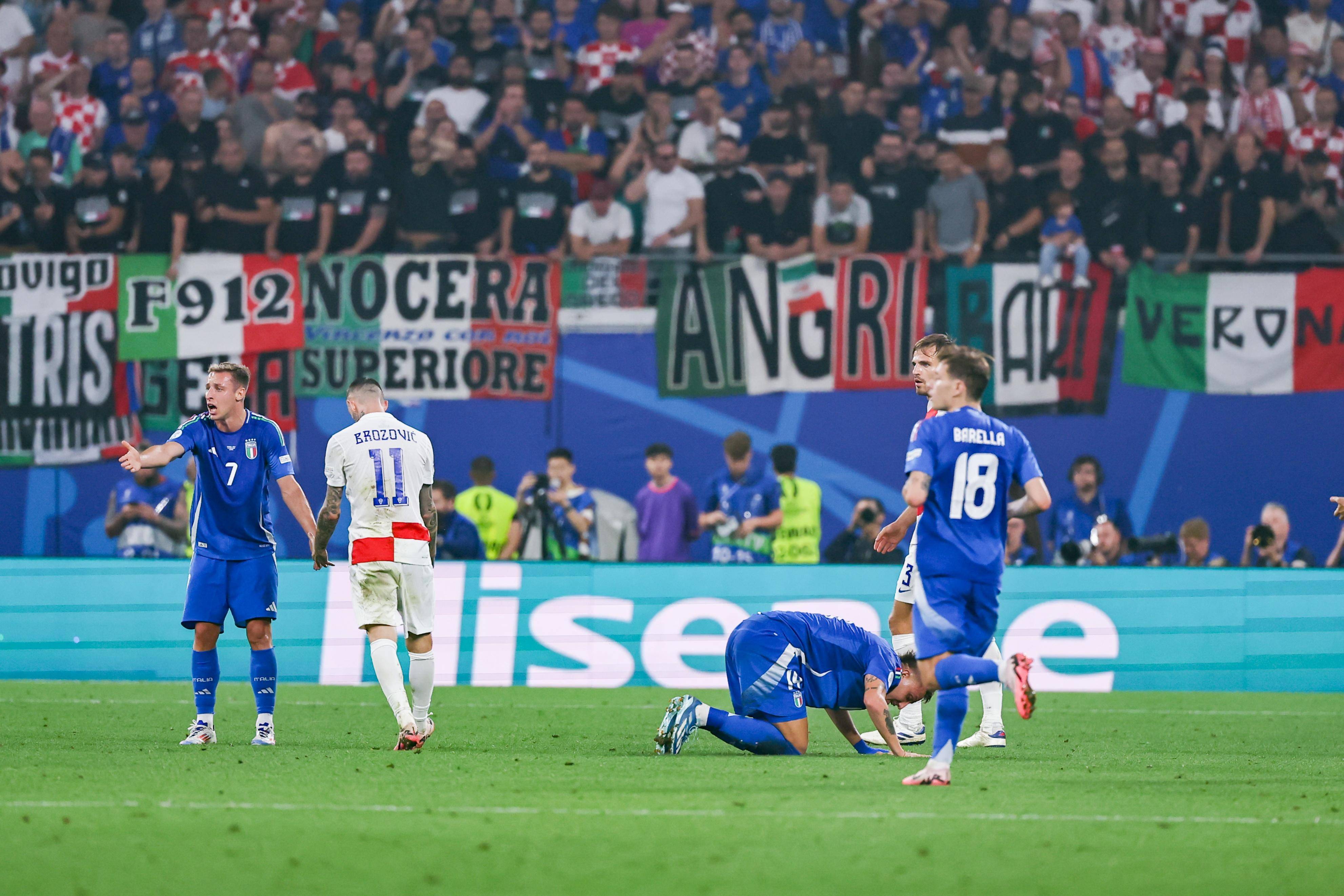 意大利客场战平克罗地亚，难以击败对手